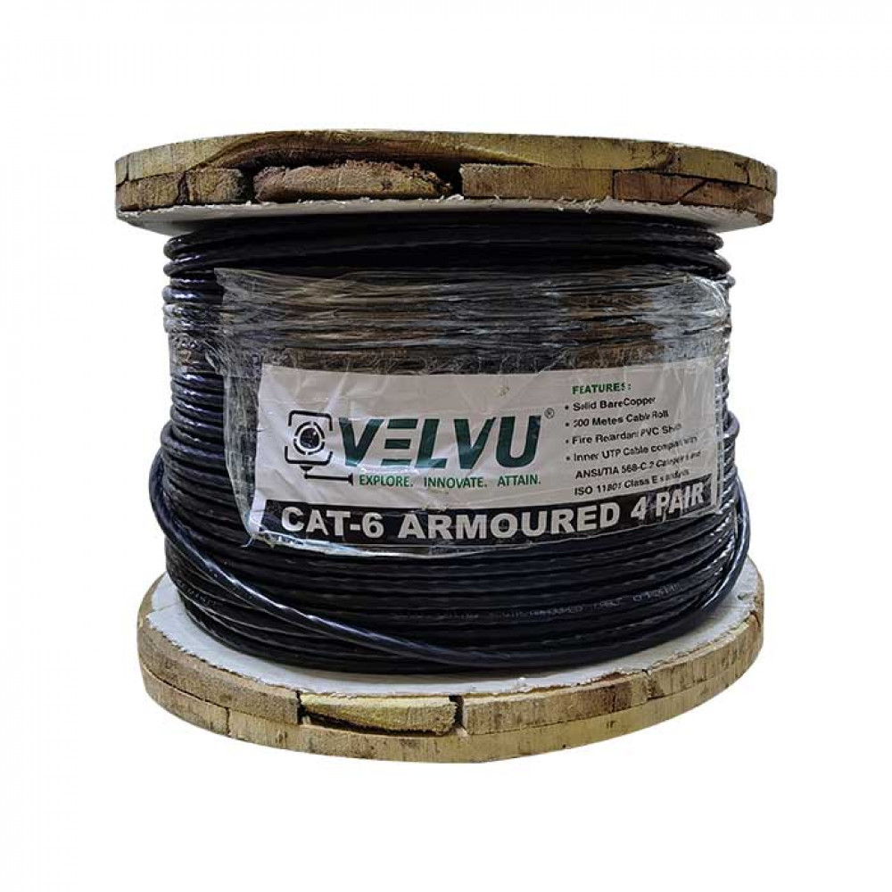 Image of Velvu CAT-6 Armoured Cable (Length: 305 mtr.)